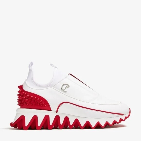 Christian Louboutin SHARKYLOUB SB Spikes Donna Leather Sneakers Shoes - Picture 1 of 14